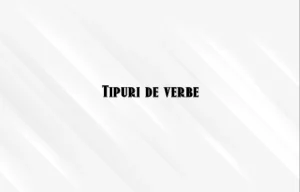 tipuri de verbe