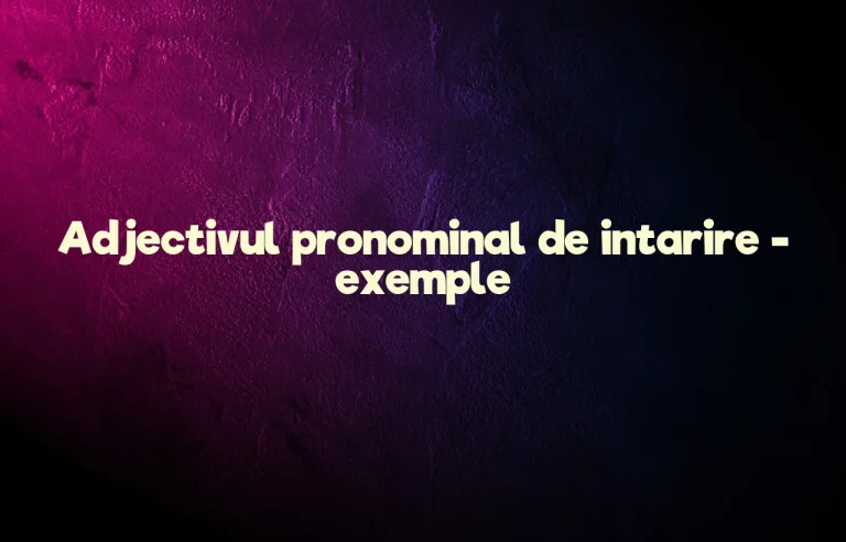 adjectiv pronominal de intarire exemple