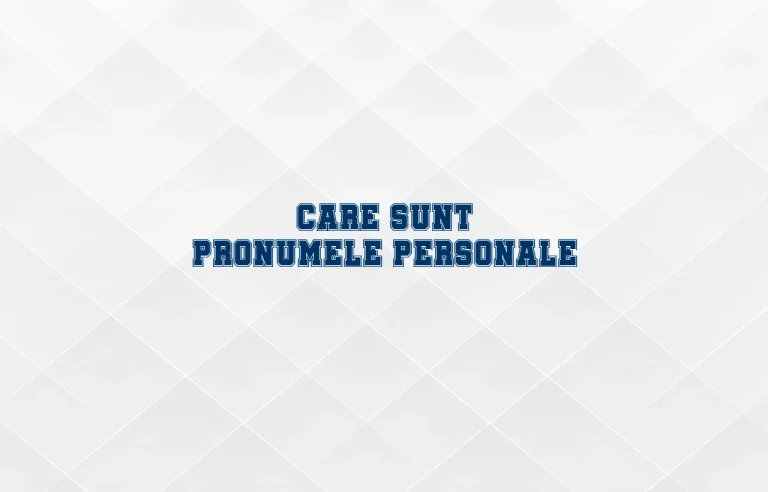 care sunt pronumele personale