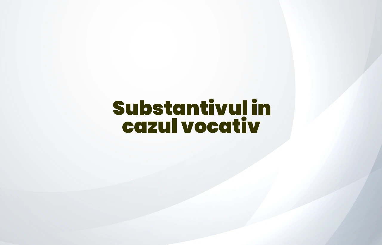 substantiv in cazul vocativ