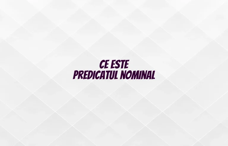 ce este predicatul nominal