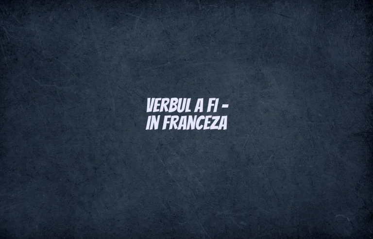 verbul a fi in franceza