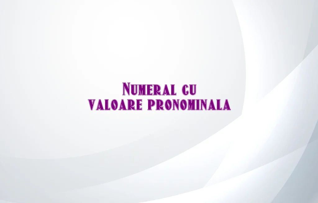 numeral cu valoare pronominala