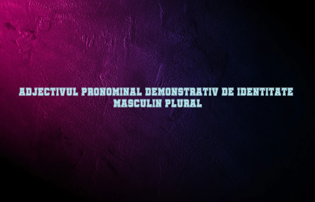 adjectiv pronominal demonstrativ de identitate masculin plural