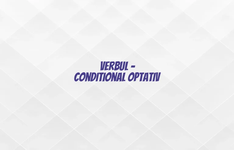 verb conditional optativ