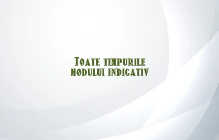 toate timpurile modului indicativ