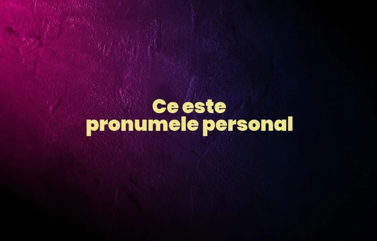 ce este pronumele personal