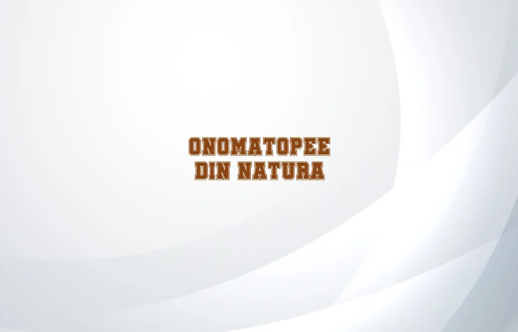 onomatopee din natura