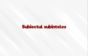 subiectul subinteles
