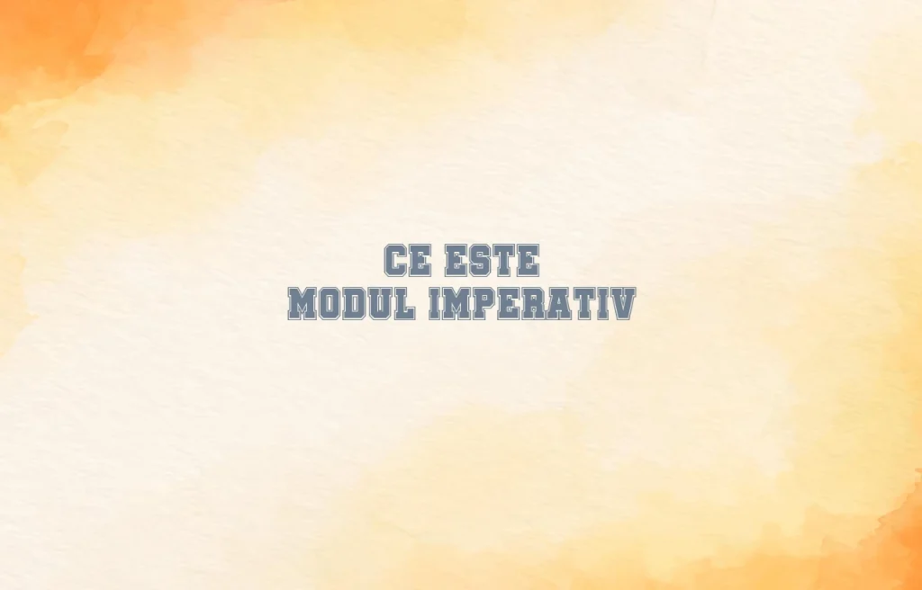 ce este modul imperativ